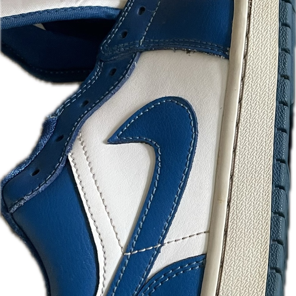 Jordan Air 1 Low Marina Blue and White Sneakers - Picture 6 of 11